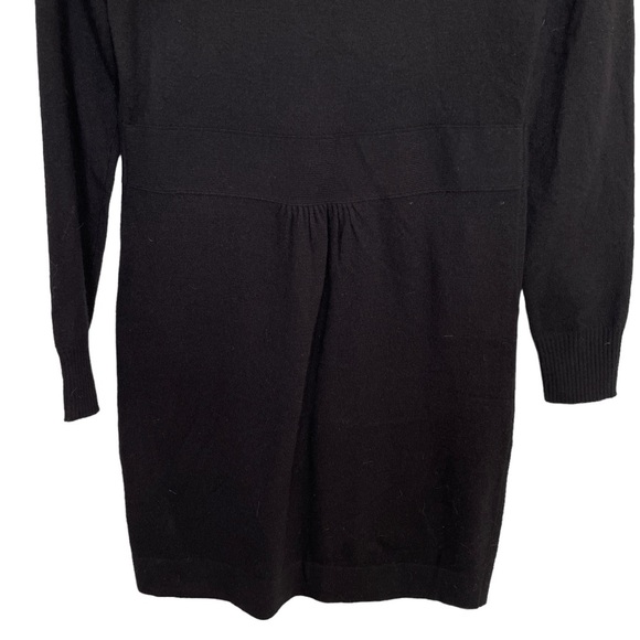 J. Crew Black Turtleneck Sweater Dress Long Cuffed Sleeves - Picture 8 of 12
